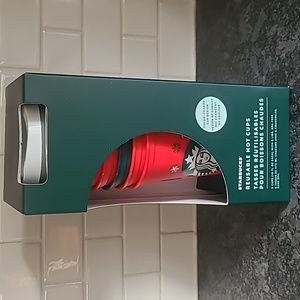 Starbucks Christmas Themed Reusable Color Changing Hot Cups w/Lids - NEW